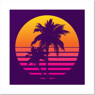 Synthwave Sunset Posters and Art